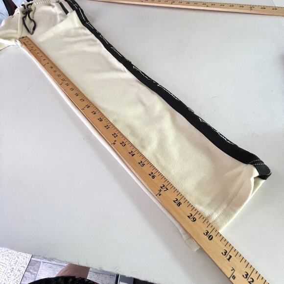 Homme + Femme NEW Signature Track Pants Sz XS Cream Black Stripe Zip Pockets - Picture 8 of 9